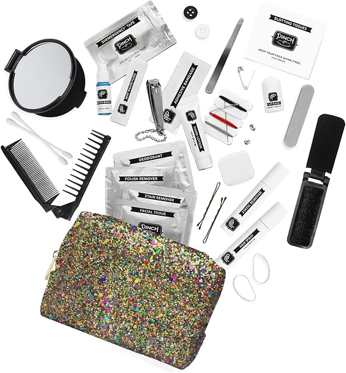 Pinch Provisions Shemergency Kit for Her, 40 Emergency Essential Items, Compact, Multi-Functional Pouch, Gift for Women, Birthday, Bachelorette Parties, and More!-BrightBean Baby