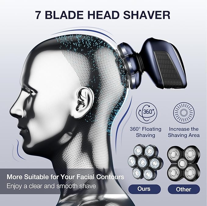 Head Shavers for Bald Men: 5-in-1 Electric Razor - Waterproof Shaving Grooming Kit for Balder - Turbo Speed & Precision Blades-BrightBean Baby