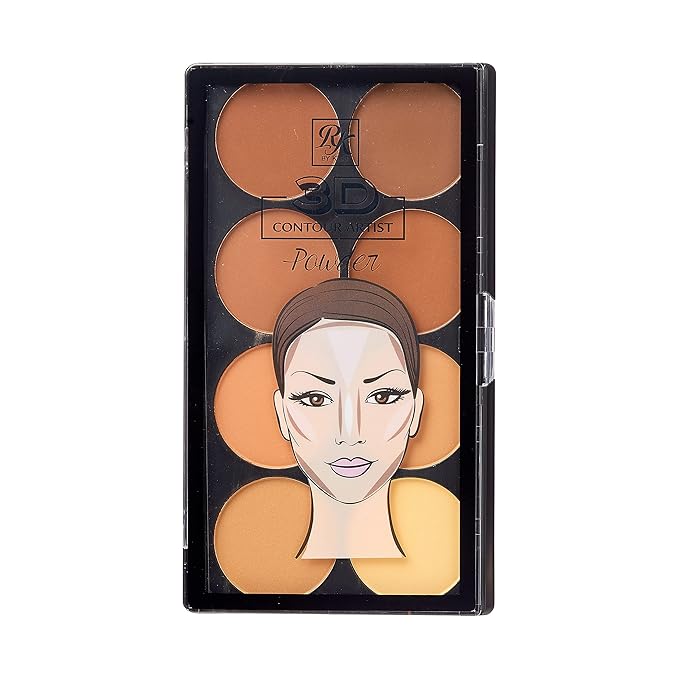 Ruby Kisses 3D Powder Contour Palette Medium Dark Define your cheekbones, perfect your nose, and sculpt your jawline-BrightBean Baby