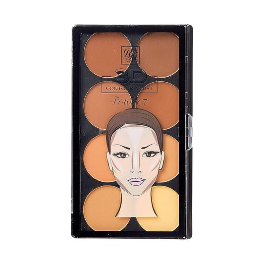 Ruby Kisses 3D Powder Contour Palette Medium Dark Define your cheekbones, perfect your nose, and sculpt your jawline-BrightBean Baby
