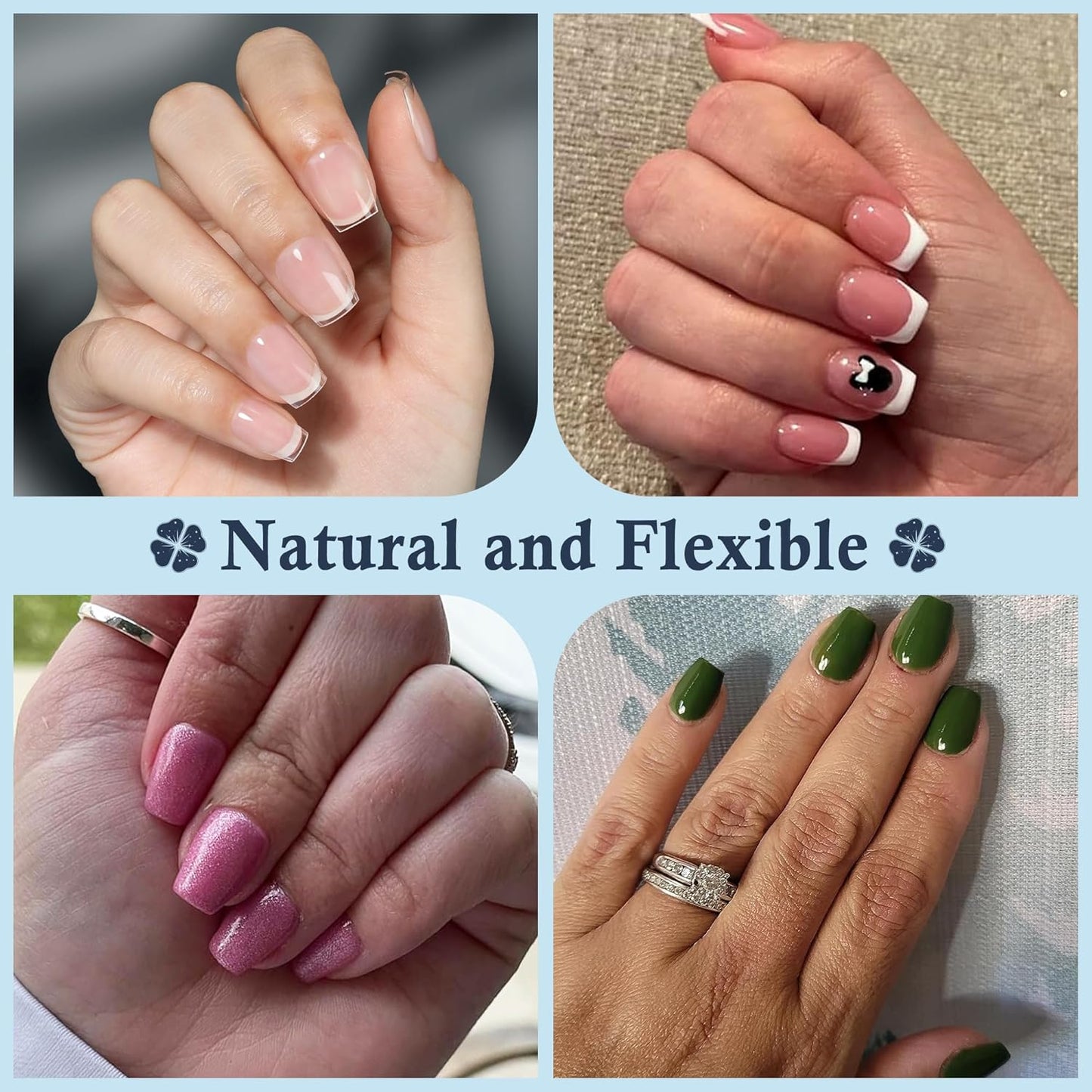 Luckyfariy Extra Short Coffin Nail Tips, 240Pcs Pre-shaped Half Matted Full Cover Ballerina Fake Nails Press on Extension, Soft Gel Clear Tips Home DIY Mani 12 Sizes-BrightBean Baby