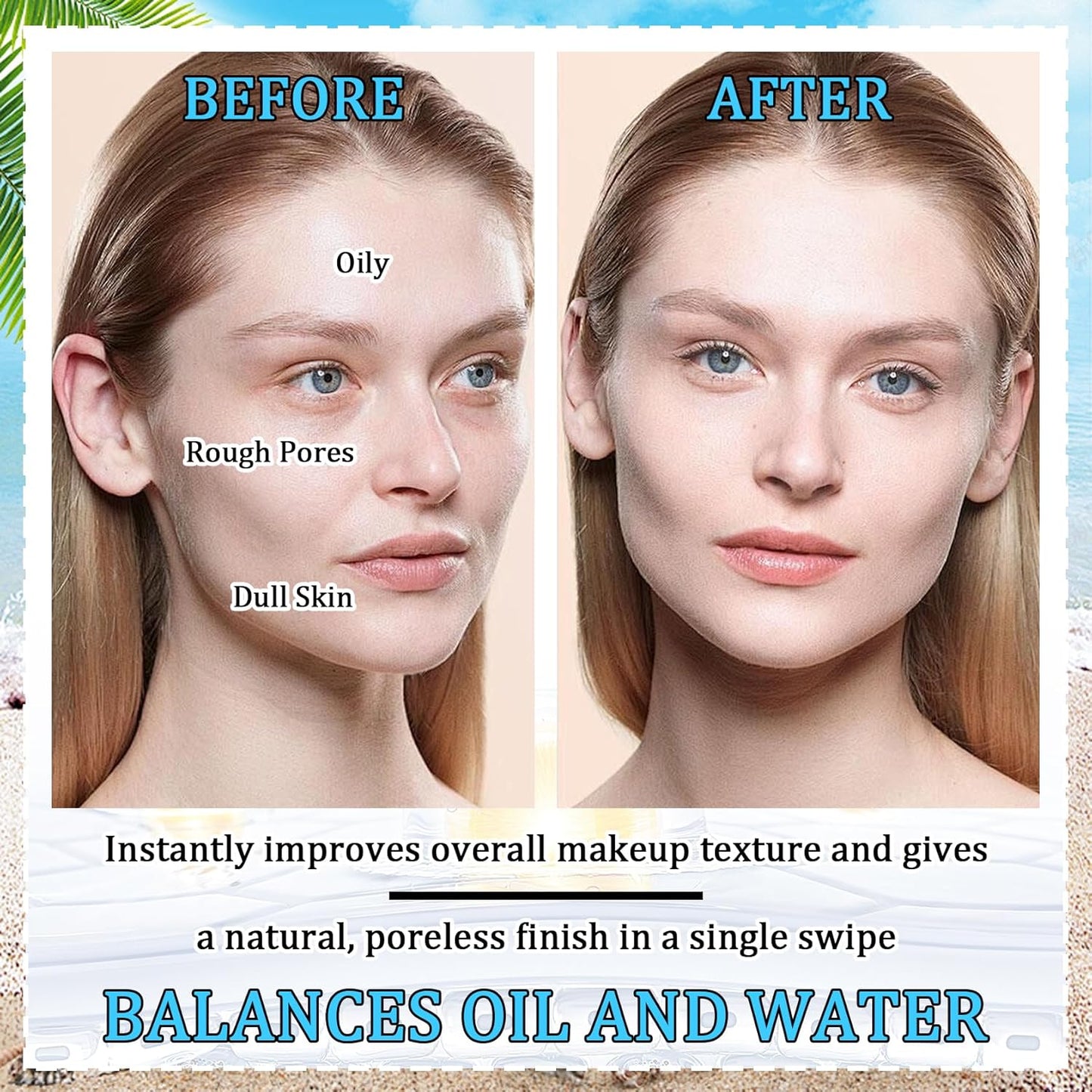 Mineral Face Sunscreen Setting Powder,Lasting Oil Control Lightweight Powder Sunscreen with SPF50+,Loose Waterproof Brush on Sun Screen Makeup for All Skin Types-BrightBean Baby