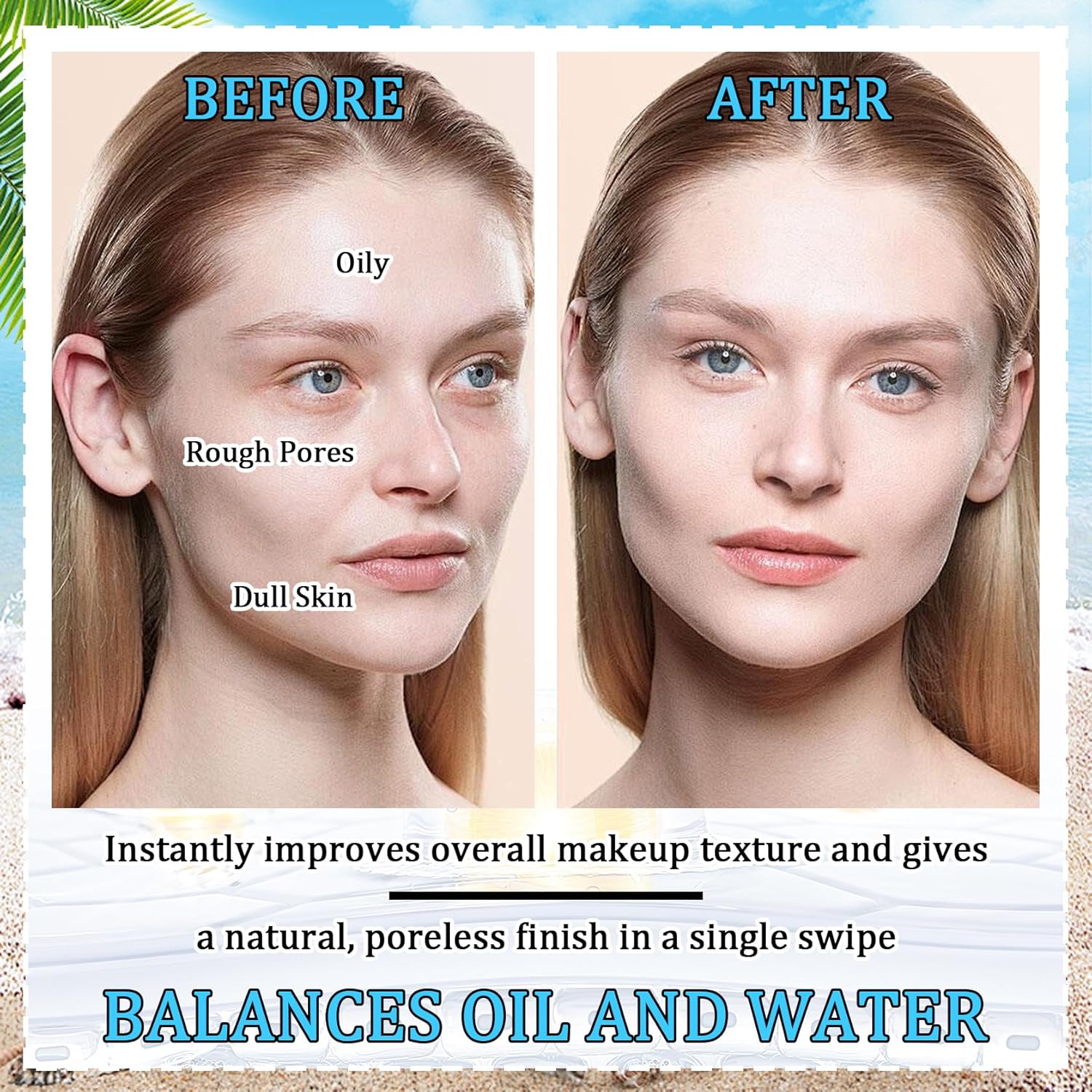 Mineral Face Sunscreen Setting Powder,Lasting Oil Control Lightweight Powder Sunscreen with SPF50+,Loose Waterproof Brush on Sun Screen Makeup for All Skin Types-BrightBean Baby