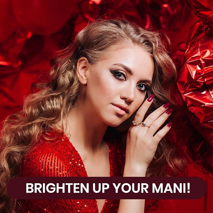 Beetles Red Gel Nail Polish Set with Top Coat, 6 Colors Popular Shimmer Red Burgundy Gel Polish Kit Nail Art Design Soak Off Uv LED Minicure DIY Home Gifts for Women-BrightBean Baby