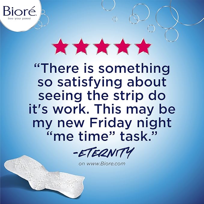 Bioré Nose+Face Blackhead Remover Strips, Deep Cleansing Strips for Nose, Chin, or Forehead, Instant Blackhead Removal and Pore Unclogging, Oil-free, Non-Comedogenic Use, 14 Count-BrightBean Baby