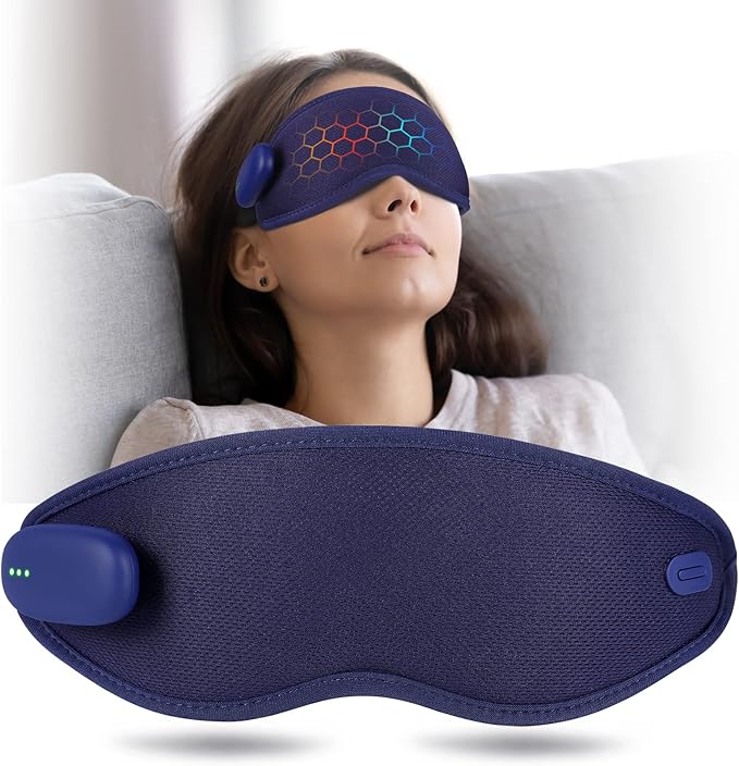 Heated Eye Mask, USB Eye Mask for Dry Eyes, Sleep Mask for Men Women, Portable Professional Electric Warm Eye-BrightBean Baby