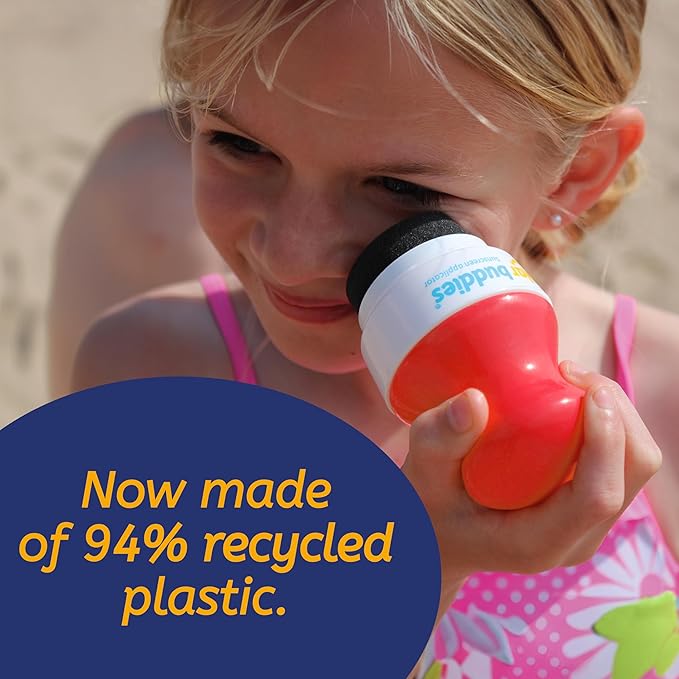 Solar Buddies Sunscreen Applicator - Single Red - Refillable Roll on Sponge Sunscreen, Suncream & Lotion Applicator For Kids, Adults & Families - Holds 3.4fl oz, Perfect Size for Travel-BrightBean Baby