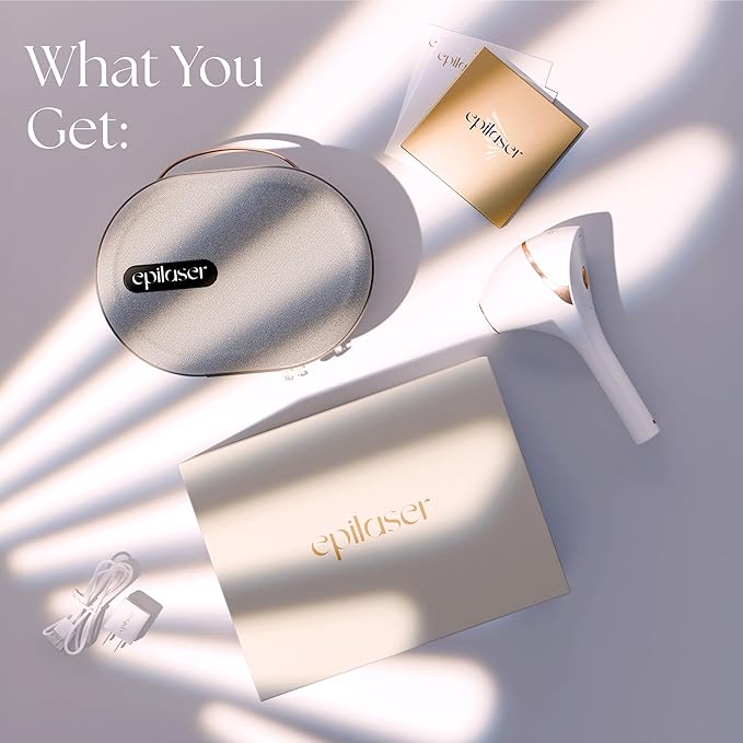 Epilaser At-Home Laser Hair Removal Device for Light Skin, Safe, Intelligent, Painless and Permanent Hair Removal for Face, Body, Bikini Line (Light Skin)-BrightBean Baby