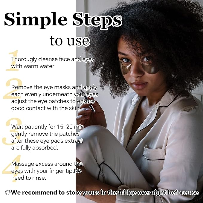 Under Eye Mask Moisturizing Eye Mask Patches,60PCS Eye Treatment Mask Cooling Under Eye Pads for Brightening Repairing and Refreshing Your Skin Under Eye Mask, Beauty Skin Care Gift (black)-BrightBean Baby