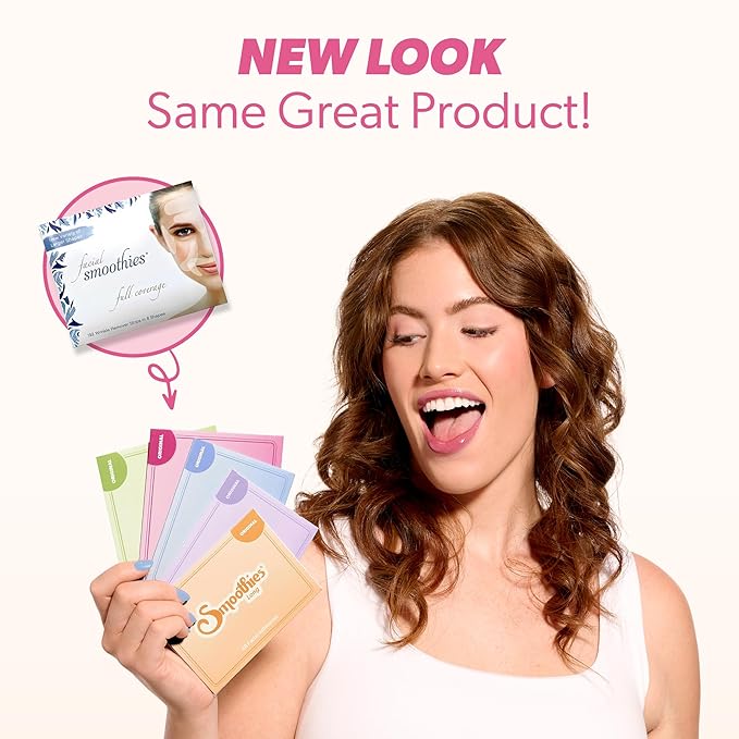 Smoothies Wide Wrinkle Patches for Face Overnight - Facial Patches for Elevens, Crows Feet and more, 144 Facial Adhesives per Box - Face Tape, Made in the USA-BrightBean Baby