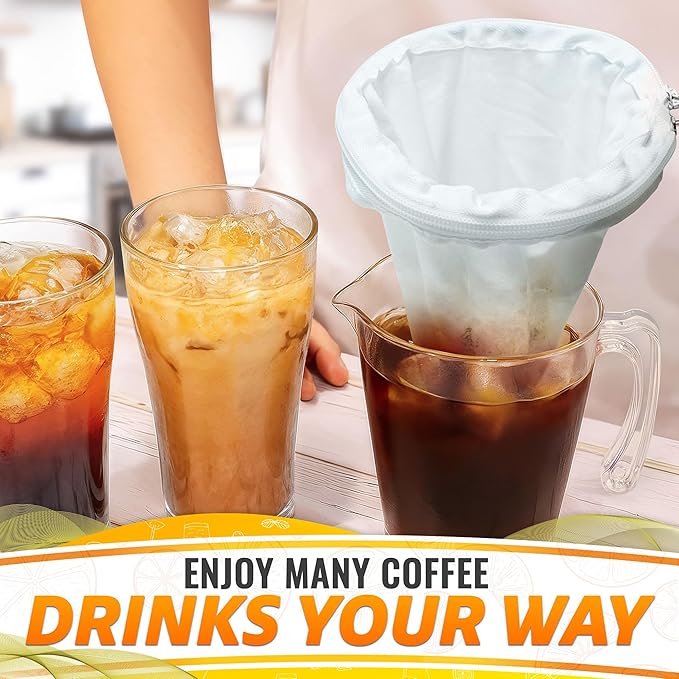 5.3" Large Thai Tea Strainer - Ultra Fine Mesh Сloth Strainer, with Stainless Steel Handle, Reusable, Easy to Clean - Coffee & Tea Filter Suitable for Milk, Juice, Vine & Сottage Сheese Filtering