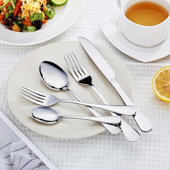 36 Piece Teaspoon Set (5.6 Inches) | Premium Food-Grade Stainless Steel Silverware - Dessert Spoons, Coffee Spoons for Home & Restaurant | Mirror Polished| Dishwasher Safe