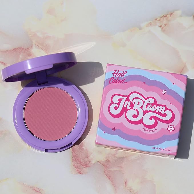 Half Caked In Bloom Powder Blush | vegan & cruelty-free, fragrance-free, highly pigmented, primer-infused | 3.8g (Bunny)-BrightBean Baby