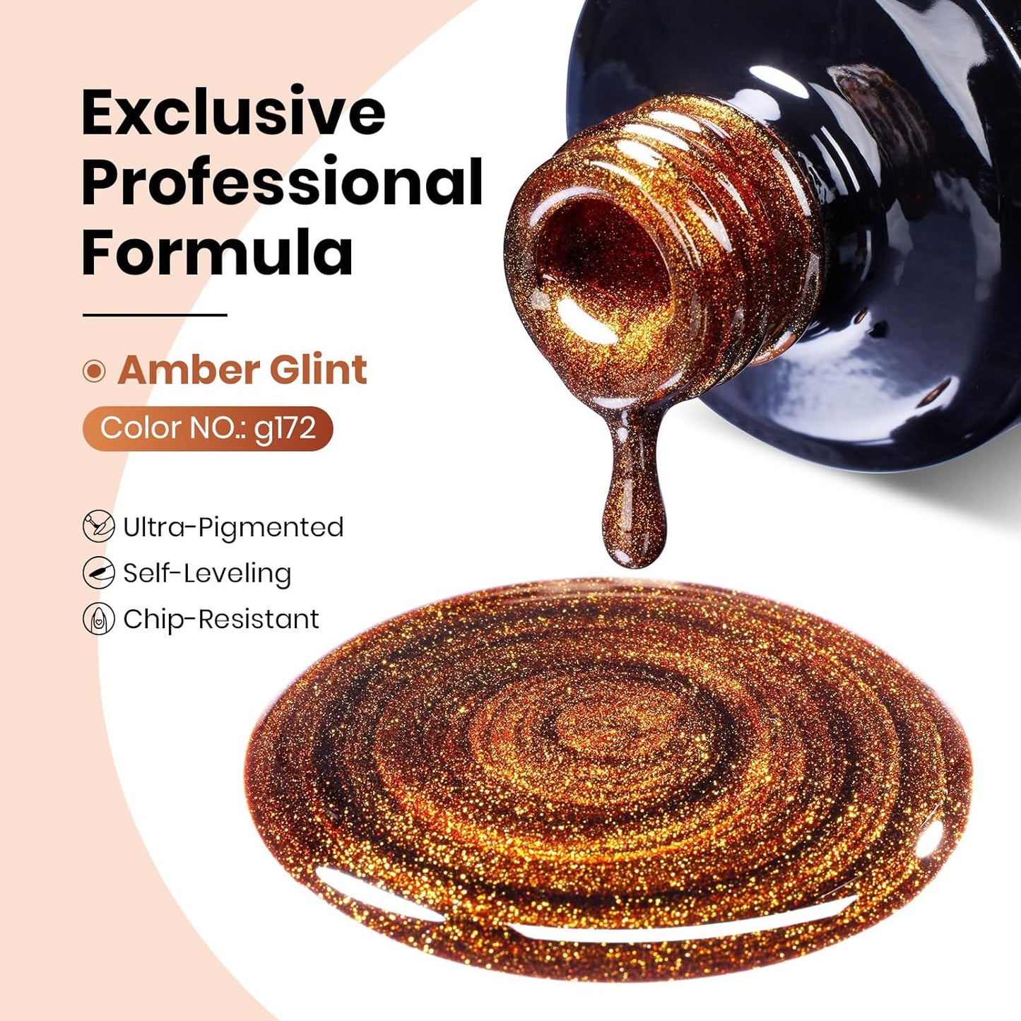 Beetles Brown Cat Eye Gel Nail Polish - Amber Glint Cat Eye Gel Polish, 15ML Fall Brown Gold Powder Magnetic Glitter Gel Polish Soak Off UV French Nail Art Salon DIY Manicure Gift for Women-BrightBean Baby