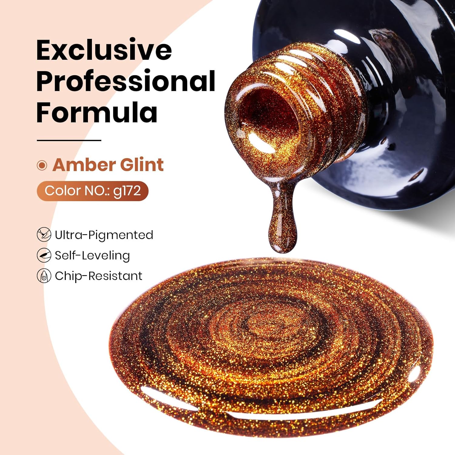 Beetles Brown Cat Eye Gel Nail Polish - Amber Glint Cat Eye Gel Polish, 15ML Fall Brown Gold Powder Magnetic Glitter Gel Polish Soak Off UV French Nail Art Salon DIY Manicure Gift for Women-BrightBean Baby