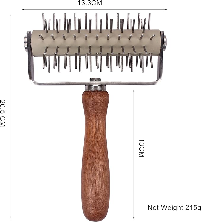 Handle Roller Docker Stainless Steel Pizza Dough Docker For Homemade Pizza Cake Pie Bread Pastry Baking Tool