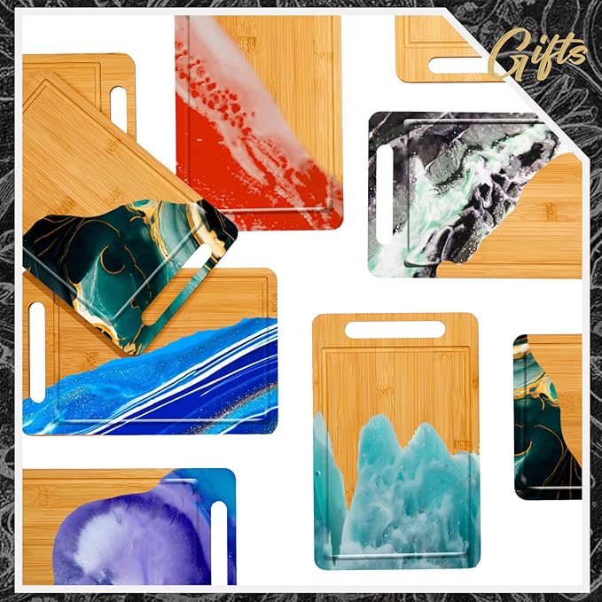 Nuenen 30 Pcs Bulk Wood Cutting Board with Handle 12 x 7.8 Inch Acacia Bamboo Wooden Kitchen Serving Chopping Boards for Pizza, Bread, Charcuterie, Fruit, Vegetables (Bamboo)