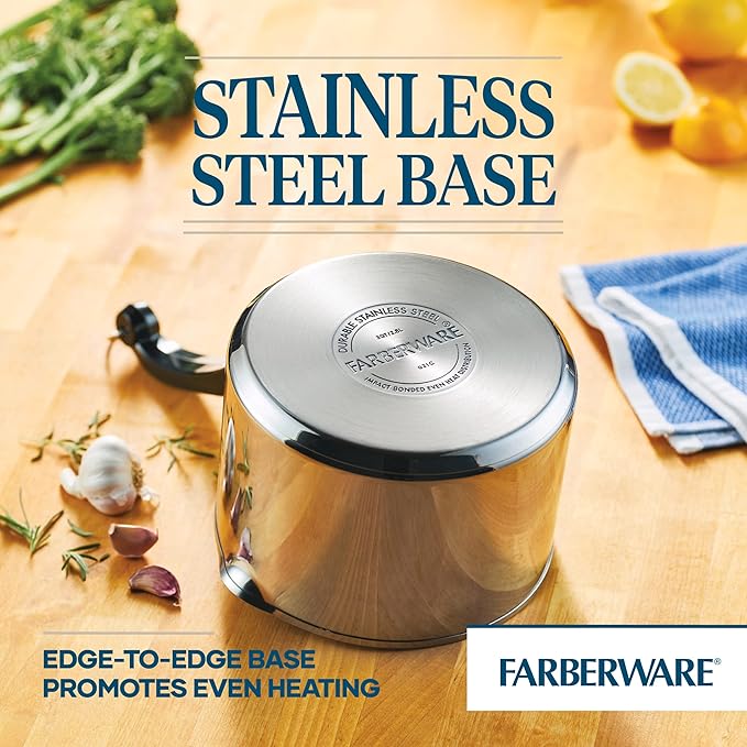 Farberware Classic 3-Quart Stainless Steel Straining Saucepan