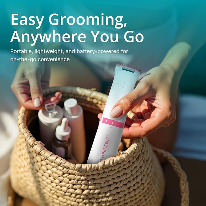 Clio PALMPERFECT Electric Bikini Trimmer - Travel-Friendly Hair Shaver for Smooth, Dual Blade for Close Shave, Use Wet or Dry - Battery-Powered + Trimming Guide Included-BrightBean Baby