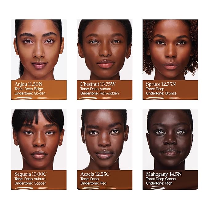 Ogee Complexion Perfecting Liquid Foundation - Lightweight Tinted Moisturizer For Face (Acacia 12.25C - Deep, Red Undertones) - with Vitamin C & Jojoba Oil - Certified Organic & Made in USA-BrightBean Baby