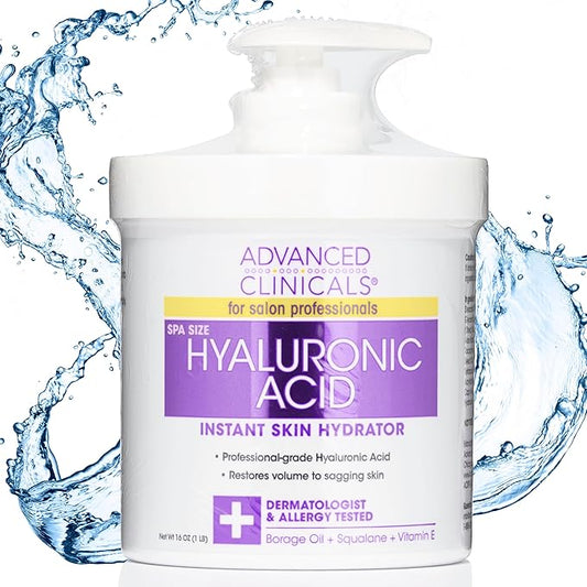 Advanced Clinicals Hyaluronic Acid Body Lotion & Face Moisturizer W/Vitamin E | Hydrating Firming Lotion Minimizes Look Of Wrinkles, Stretch Marks, & Crepey & Dry Skin | Skin Care Products, 16 Oz-BrightBean Baby