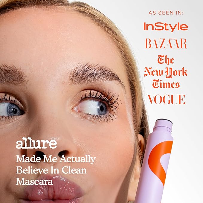 Tower 28 MakeWaves Mascara - Volumizing and Lash Lengthening Water-Resistant Mascara - No Clumping or Flaking - for Sensitive Eyes – Drift Brown-BrightBean Baby