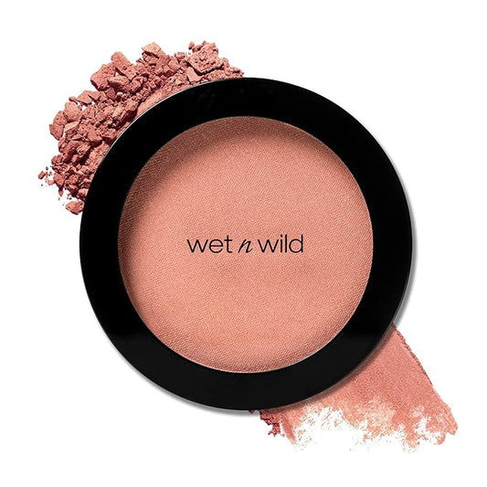 wet n wild Color Icon Blush, Effortless Glow & Seamless Blend infused with Luxuriously Smooth Jojoba Oil, Sheer Finish with a Matte Natural Glow, Cruelty-Free & Vegan - Pearlescent Pink-BrightBean Baby