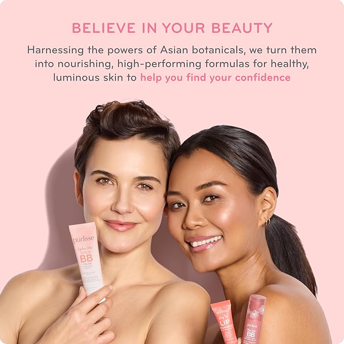 pūrlisse Ageless Glow Serum BB Cream SPF 40 - Glow BB Cream with SPF Enriched with Bakuchiol & Vitamin C to Help Improve Firmness & Reduce Wrinkles for Dewy Skin - Tan Deep (1.4 oz)-BrightBean Baby