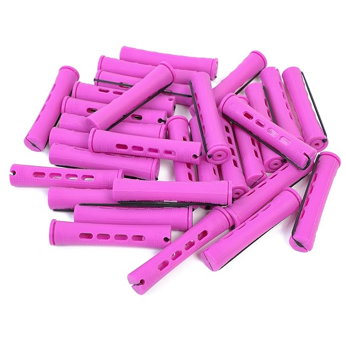 YOROSTAR 20pcs Purple Plastic Perm Rods Set for Natural Hair Cold Wave Rods Hair Rollers for Long Short Women's Hair DIY Hairdressing Tools-BrightBean Baby