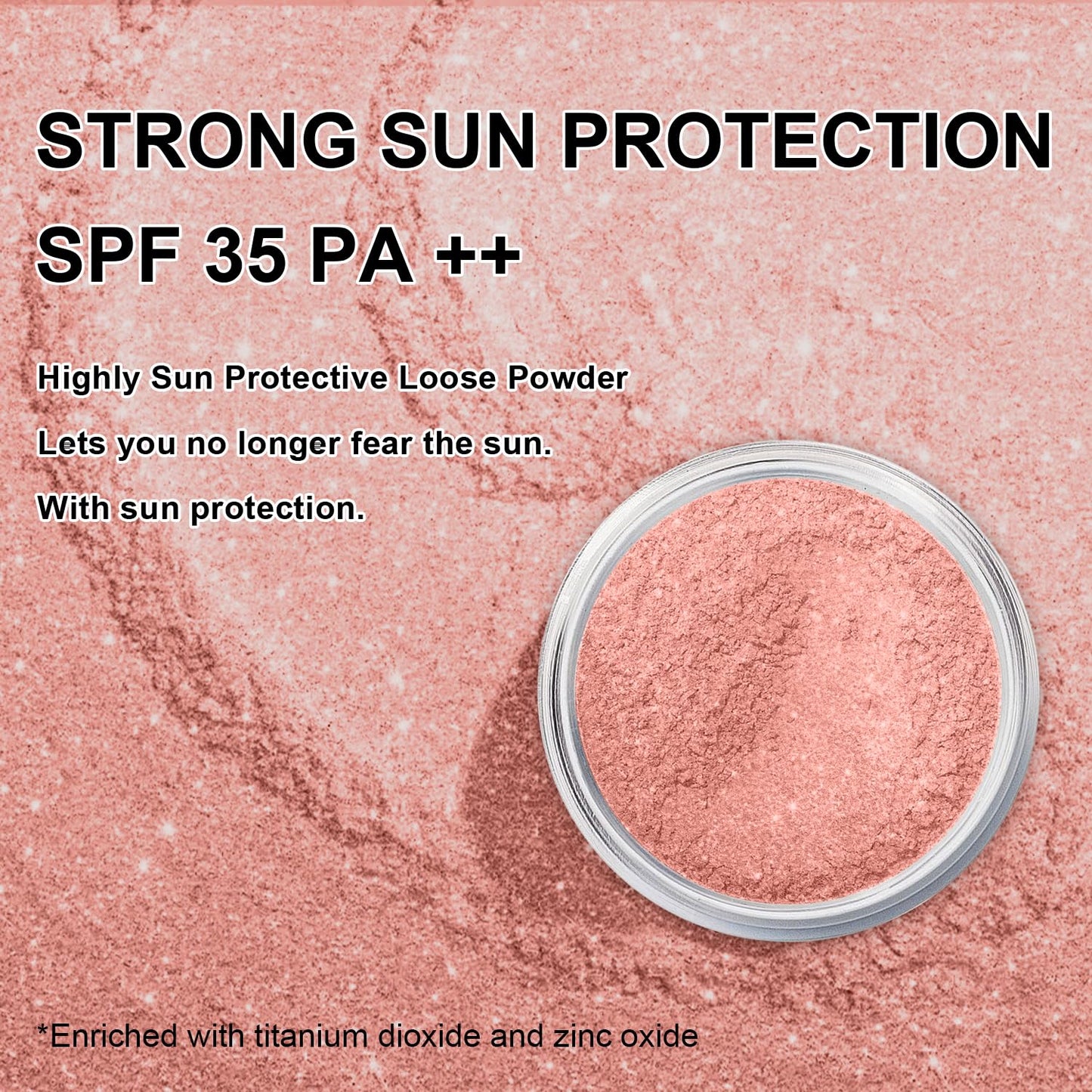 Mineral Powder Blush, SPF 35, Sunscreen Shimmer Loose Mineral Blush, Natural Face Glow Powder, Buildable Coverage for Healthy-looking Color (#07 Shine Rose BlushMakeup)-BrightBean Baby