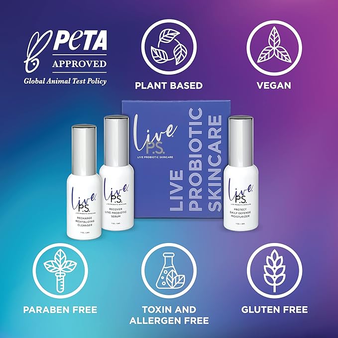 3-Step Skin Care Kit – Face Cleanser, Probiotic Serum & Moisturizer – Ultimate Recipe for Balanced, Glowing, Hydrated Skin – Perfect for All Skin Types – Travel Size – Vegan & Cruelty-Free-BrightBean Baby