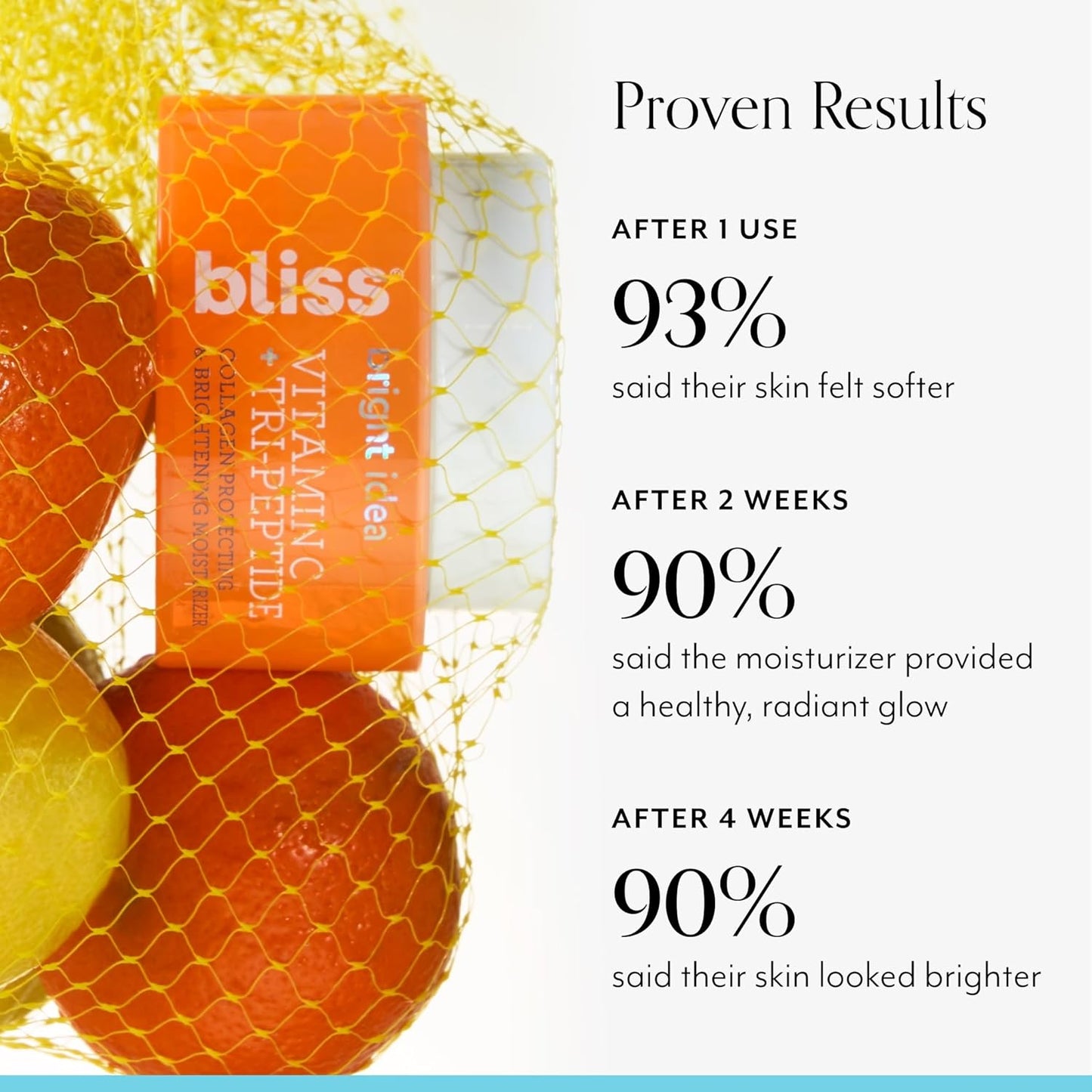 Bliss Vitamin C + Tri-Peptide Brightening Moisturizer | Squalane & Hydration Boosters | Anti-Aging Face Cream for Collagen and Elasticity | Clean Vegan & Cruelty Free 1.7 fl oz-BrightBean Baby