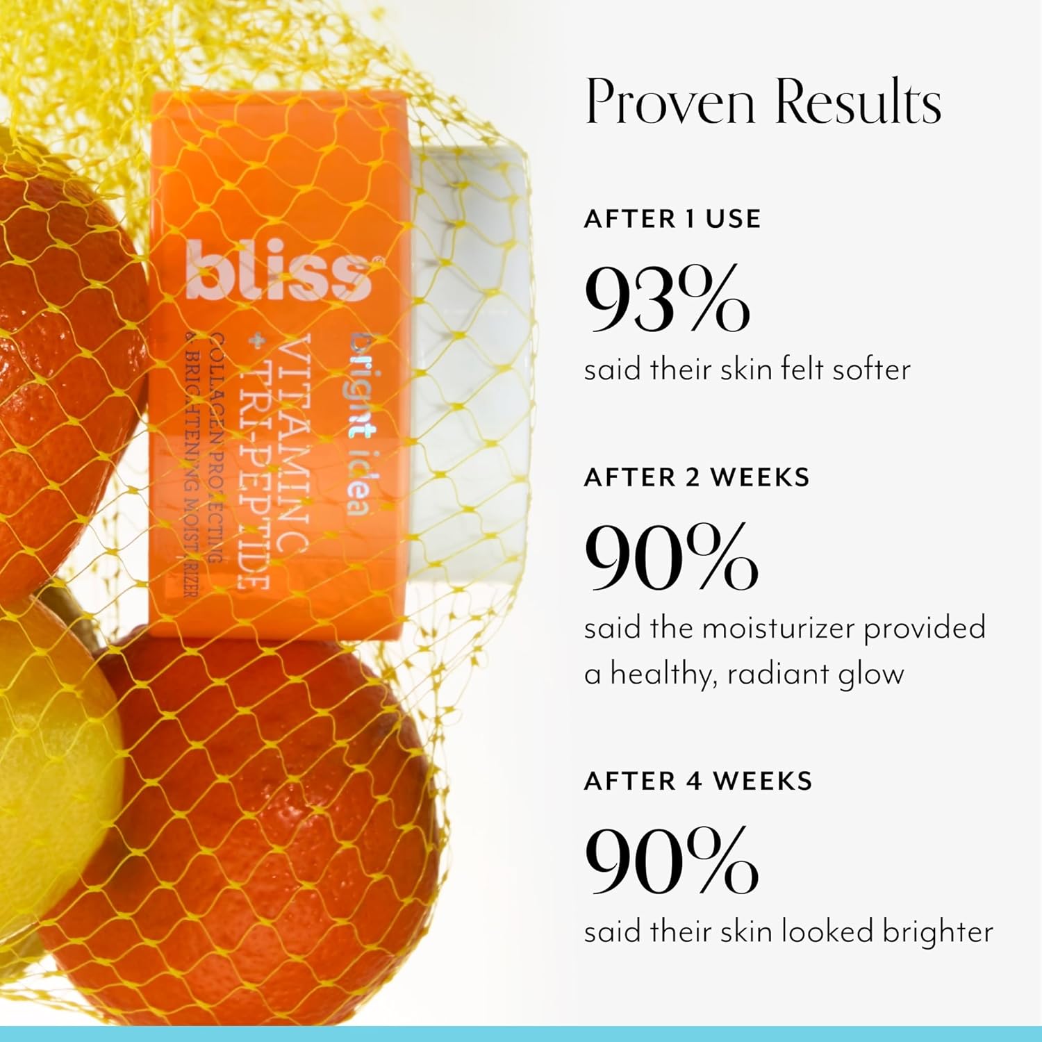 Bliss Vitamin C + Tri-Peptide Brightening Moisturizer | Squalane & Hydration Boosters | Anti-Aging Face Cream for Collagen and Elasticity | Clean Vegan & Cruelty Free 1.7 fl oz-BrightBean Baby