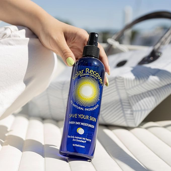 Solar Recover After Sun Moisturizing Spray + Hair Detangler Combo - 12oz Hydrating Facial and Body Mist for Sunburn Relief + 8oz All Natural Leave-In Conditioner-BrightBean Baby