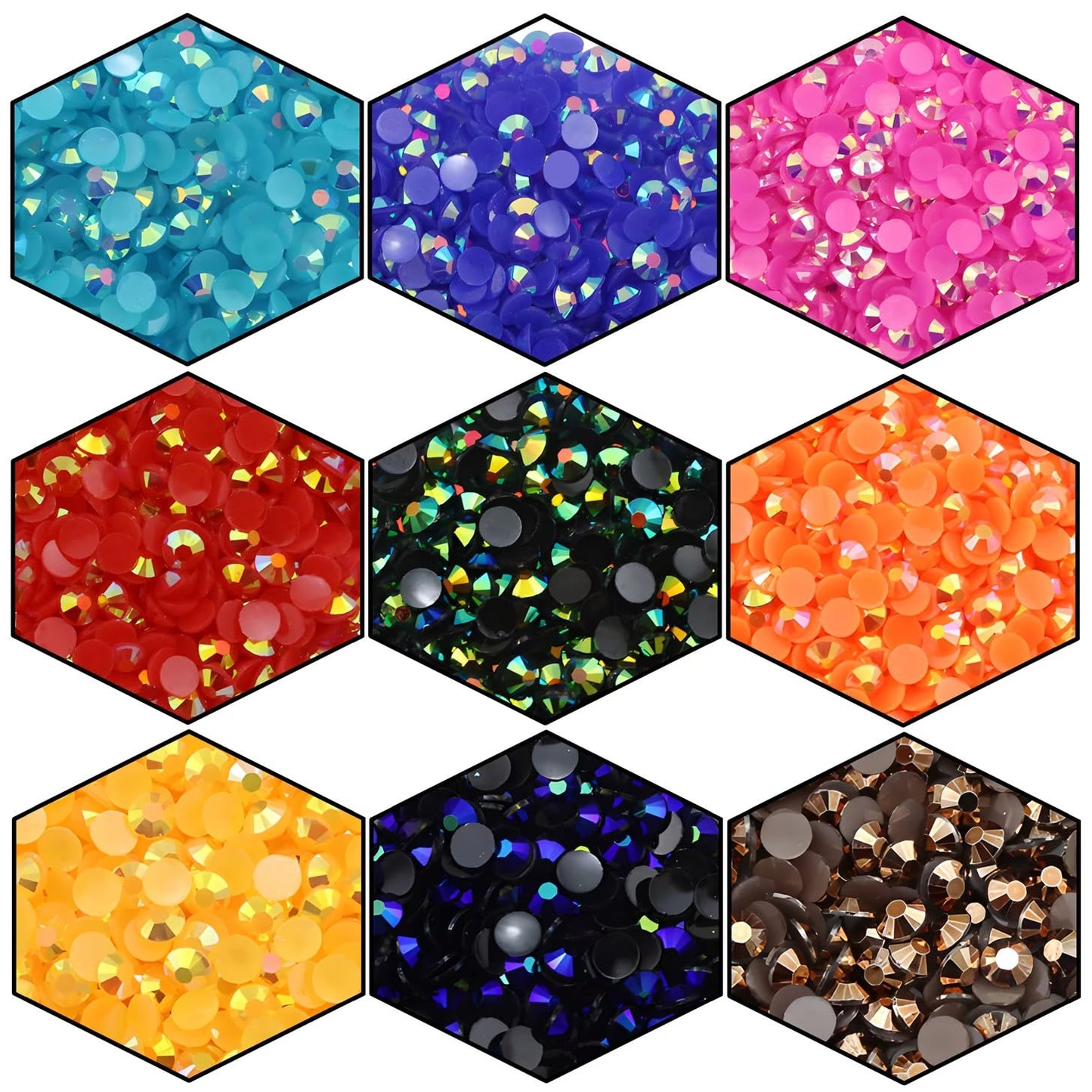 4500 Pcs SS6 2mm AB Flatback Rhinestones for Nails Art Crafts Glitter Round Shine Gems Crystals DIY Clothes Shoes （Orange Red AB）-BrightBean Baby