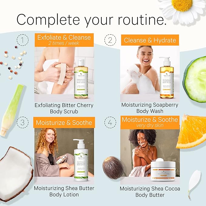 Tree to Tub Shea Body Butter for Dry, Extremely Dry, Sensitive Skin - Moisturizing Body Cream for Women & Men, Hydrating Body Lotion Moisturizer w/Vitamin C, Organic Cocoa, All Natural Citrus Scent-BrightBean Baby