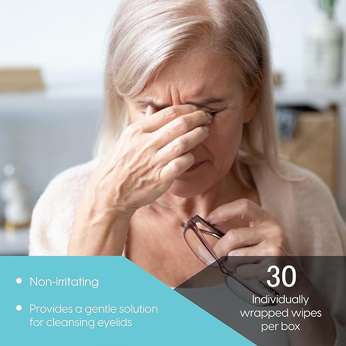 Clear C Eyelid Wipes Pre-Moistened for Dry Eyes – Rinse Free Eye Lid Cleaning Wipes – Individually Wrapped Travel Eye Wipes, 3 Boxes of 30-BrightBean Baby