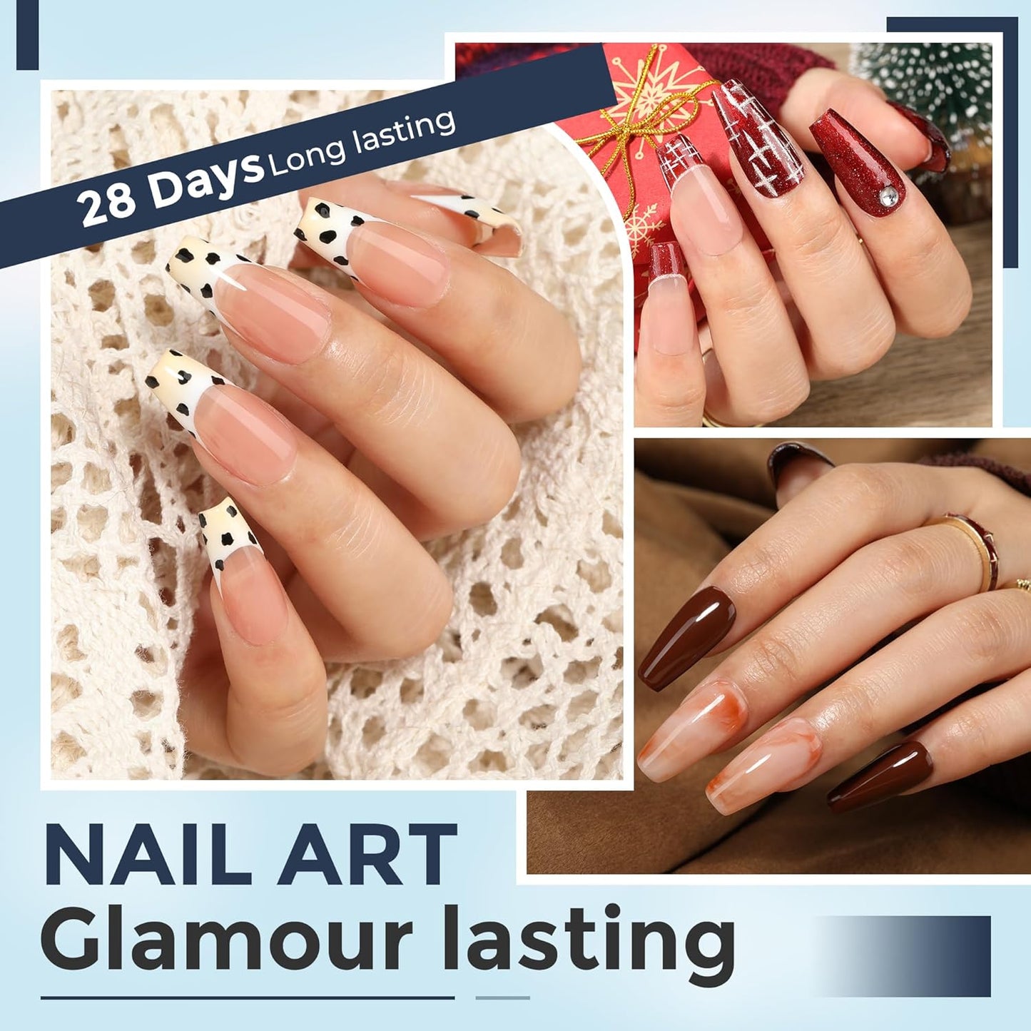 Medium Gel Coffin Nail Tips, 240pcs Soft Gel Pre-Shaped Acrylic Fake Nails, Half Matte Full Cover Clear Press on Flase Nail Tips for Extension Nail Manicure Home DIY 12 Sizes Gelly Tips-BrightBean Baby