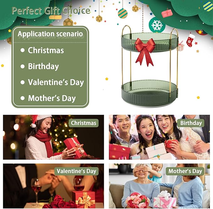 Rotating Makeup Organizer for Vanity, High-Capacity Skincare Clear Make Up Storage Perfume Organizers Cosmetic Dresser Organizer Countertop 360 Spinning (Purple, 3 Tier)-BrightBean Baby