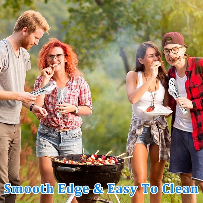 Serving Tongs, Kitchen Tongs,Buffet Tongs, XEVOM Stainless Steel Food Tong Serving Tong,small tongs, Serving Utensils (12 Inch)