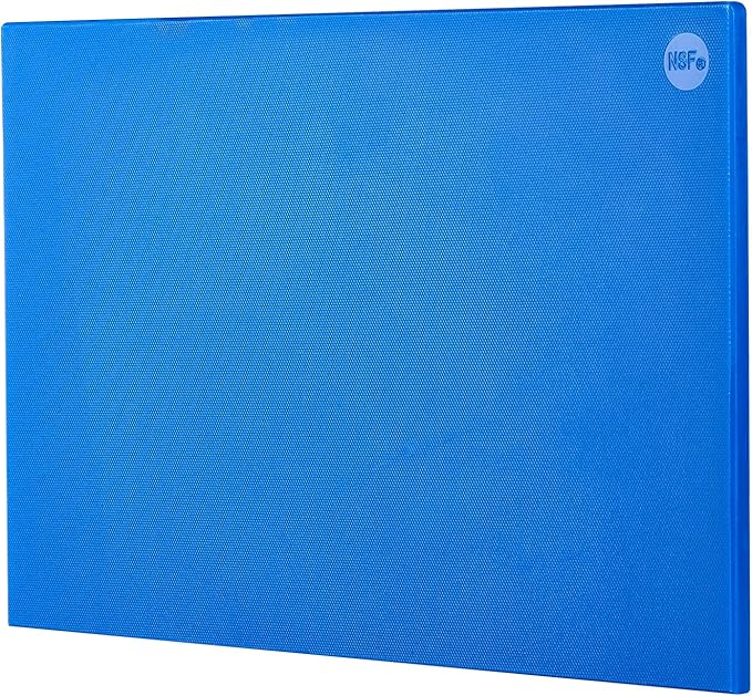 CURTA Cutting Boards for Kitchen, 24" x 18" x 0.5" Blue Color Coded Plastic Commercial Chopping Board Anti Slip Surface Dishwasher Safe