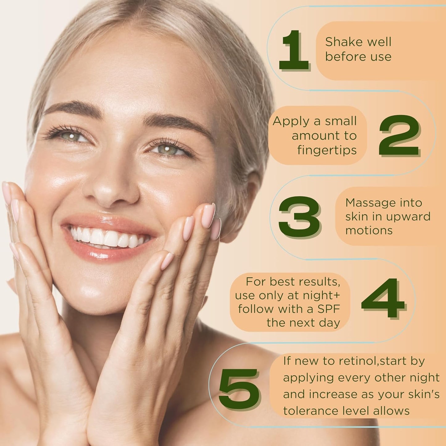 InstaNatural Retinol Serum for Face with Niacinamide, Vitamin C, and Hyaluronic Acid, Anti Aging for Firmer Skin, Lines & Wrinkles & Brightening Serum-BrightBean Baby