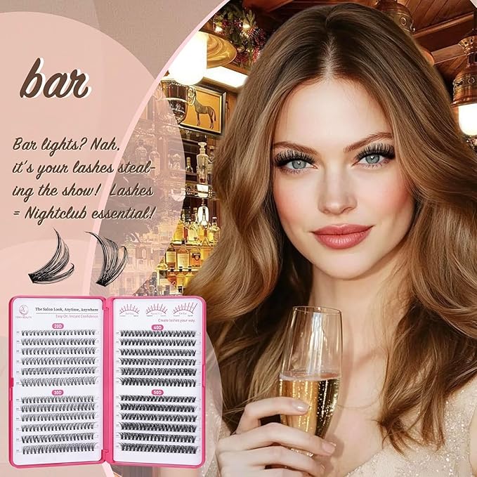 Lash Clusters - Lash Clusters Kit Lash Extension Kit with Lash Bond and Seal Cluster Eyelash Extensions Eyelash Clusters 20D30D40D50D-0.07D Lashes Clusters Eyelash Extension Kit DIY at Home Eyelashes-BrightBean Baby