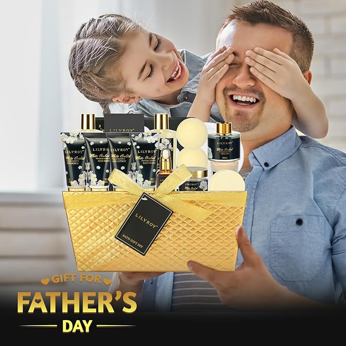 Mothers Day Gifts for Mom - Luxury 18-Piece Gold Leather Spa Gift Set, Premium Bath Collection with Bath Bomb | Father's Day Christmas Birthday Gifts, All Occasion Ultimate Holiday Gift for Her & Him-BrightBean Baby