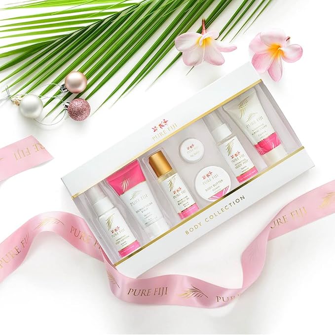 Pure Fiji Body Collection 7pacs- Bath and Body Gift Set Include - Body Mist,Coconut Crush, Body Oil, Body Butter, Soap, Body Lotion, Hand Creme - Travel Size, Scent Guava-BrightBean Baby