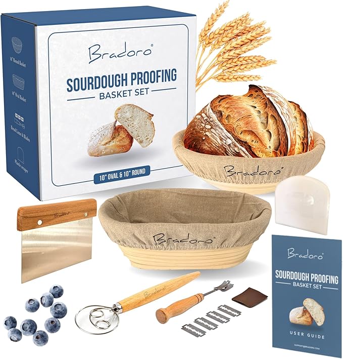 Sourdough Starter Kit, Sourdough Bread Baking Supplies, Sour Dough Starter Kits, Sour Dough Tools, Bread Making Tools, Starter Kits for Beginners, Banneton Proofing Basket, Gift for Mom Baker