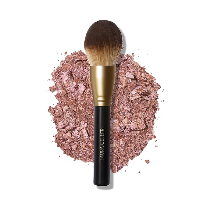 LAURA GELLER NEW YORK Classic Bronzer Brush | Fluffy Powder Brush, Contour & Define, Vegan Bristles-BrightBean Baby