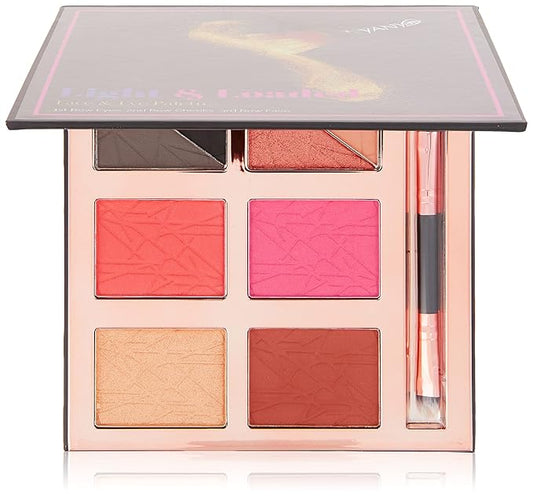 Luxe Light & Loaded Multi-Use Palette | 4-in-1, Eyeshadow, Blush, Contour, Highlight | Mix colors for Custom Blends | Includes Mirror and Dual Brush-BrightBean Baby