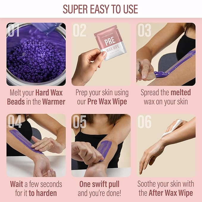 Tress Wellness Waxing Kit for Sensitive Skin – Safe for Face & Skin, Prep & Aftercare Spray, Easy to Use – At-Home Kit for Face, Bikini, Brazilian & Full Body - Pink, No Display-BrightBean Baby