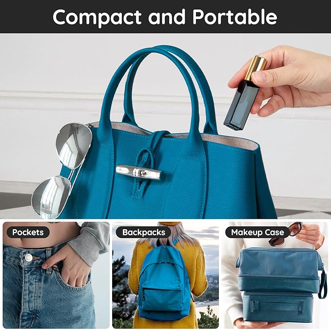 Segbeauty Atomizer Sprayer for Perfume, 10 Packs Glass Perfume Bottles Empty, 10ML Travel Refillable Perfume Bottle Portable Sprayer Atomizer Travel Accessory Toiletries Cosmetic Dispenser Bottle-BrightBean Baby